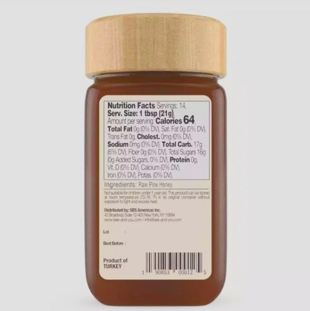 Hunang - raw. Pine. 300 gr. Bee & You