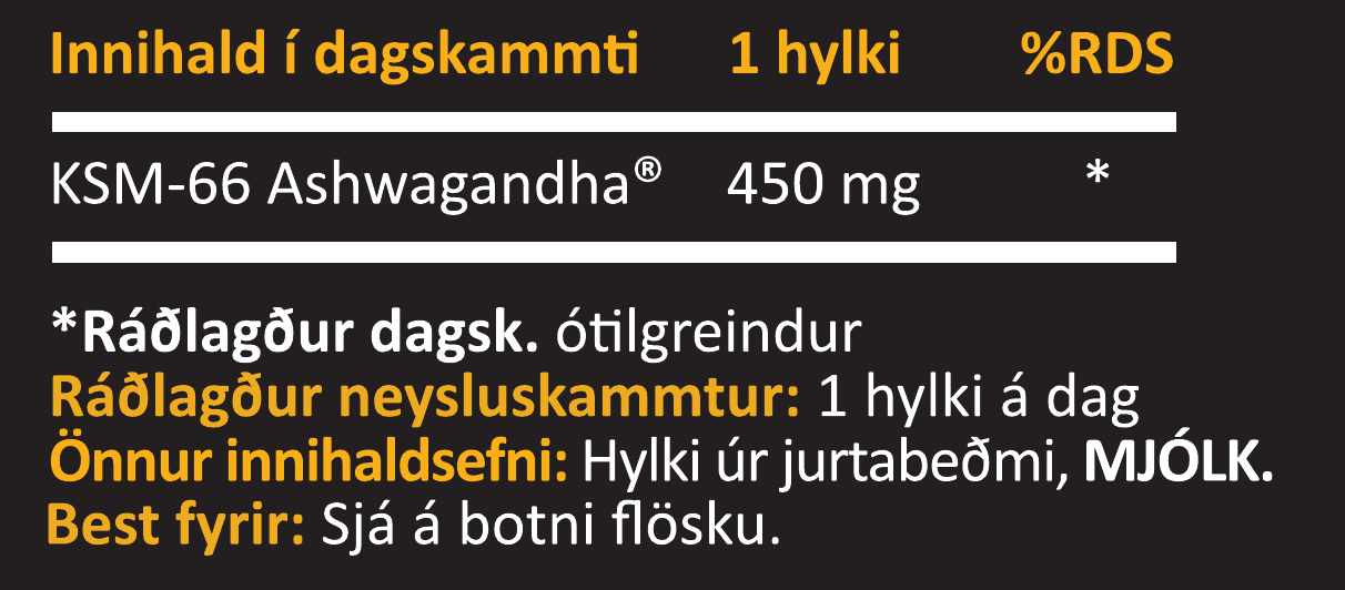 Innihaldslýsing - Ashwagandha
