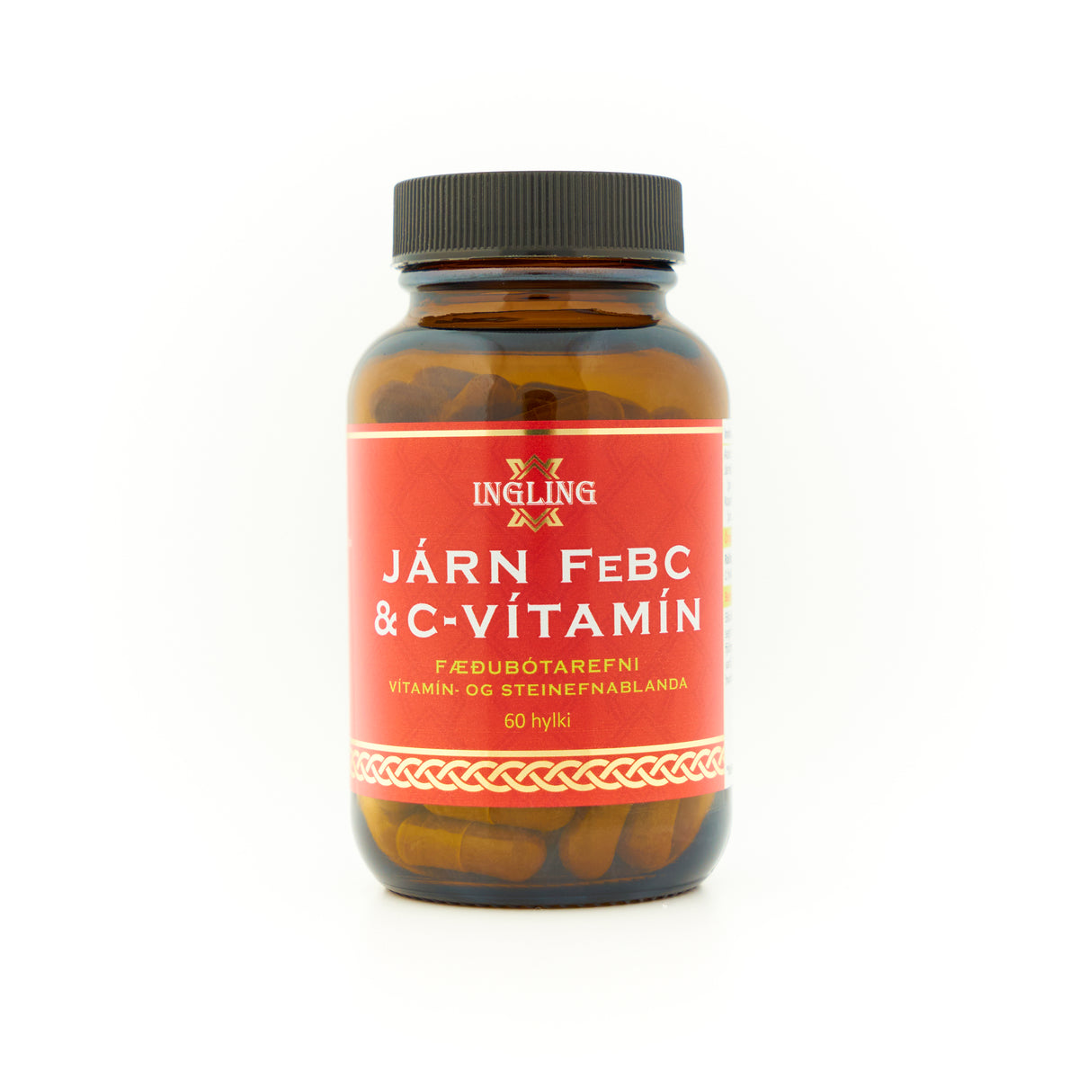 Járn FeBC og C-vítamín 60 hylki – járn bisglýsínat með C-vítamíni og kopar frá Ingling