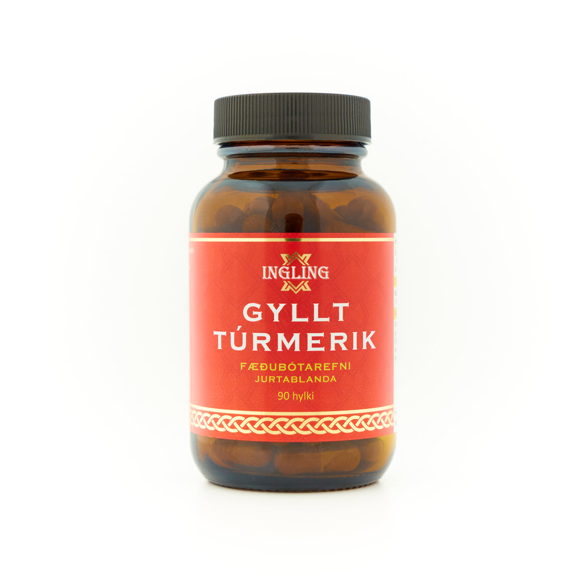 Gyllt túrmerik 90 hylki – vatnsleysanlegt túrmerik með píperíni frá Ingling