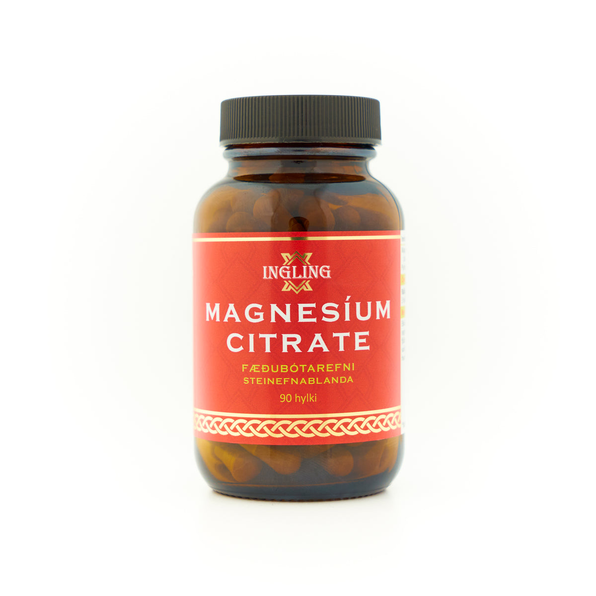 Magnesíum citrate 90 hylki – magnesíum sítrat með B6 frá Ingling, Rauða línan