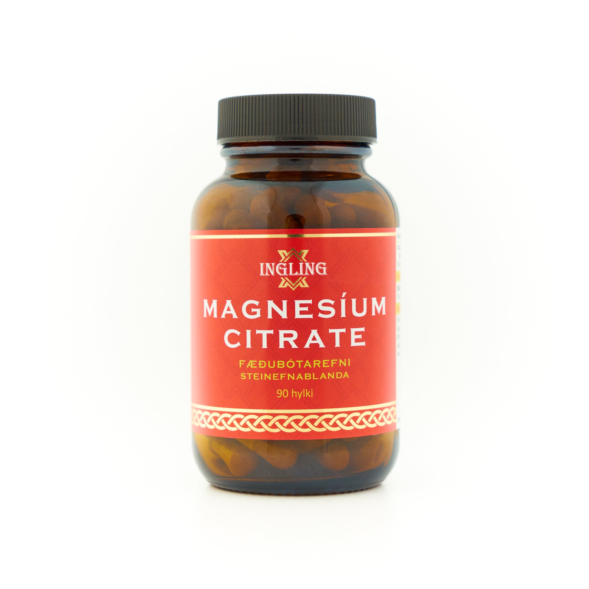 Magnesíum citrate 90 hylki – magnesíum sítrat með B6 frá Ingling, Rauða línan