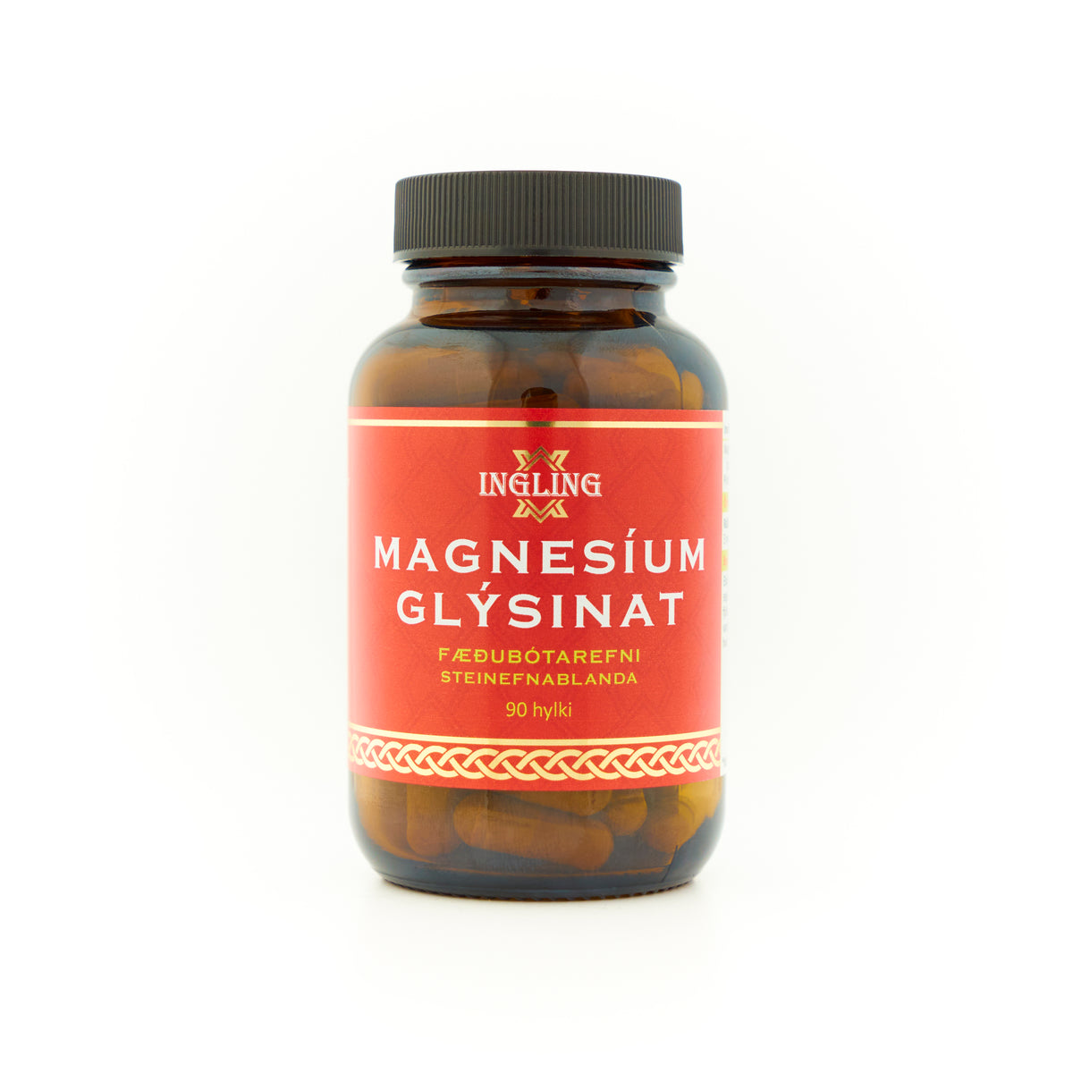 Magnesíum glýsínat 90 hylki – magnesíum bisglýsínat með B6 frá Ingling, Rauða línan